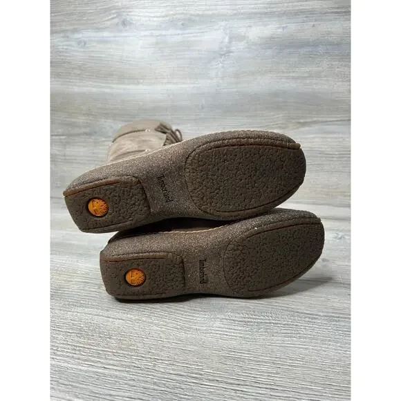 Timberland Moorland Hollace Boots Womens 5.5 Tan Leather Lace Up Tall 69399 - Picture 5 of 6